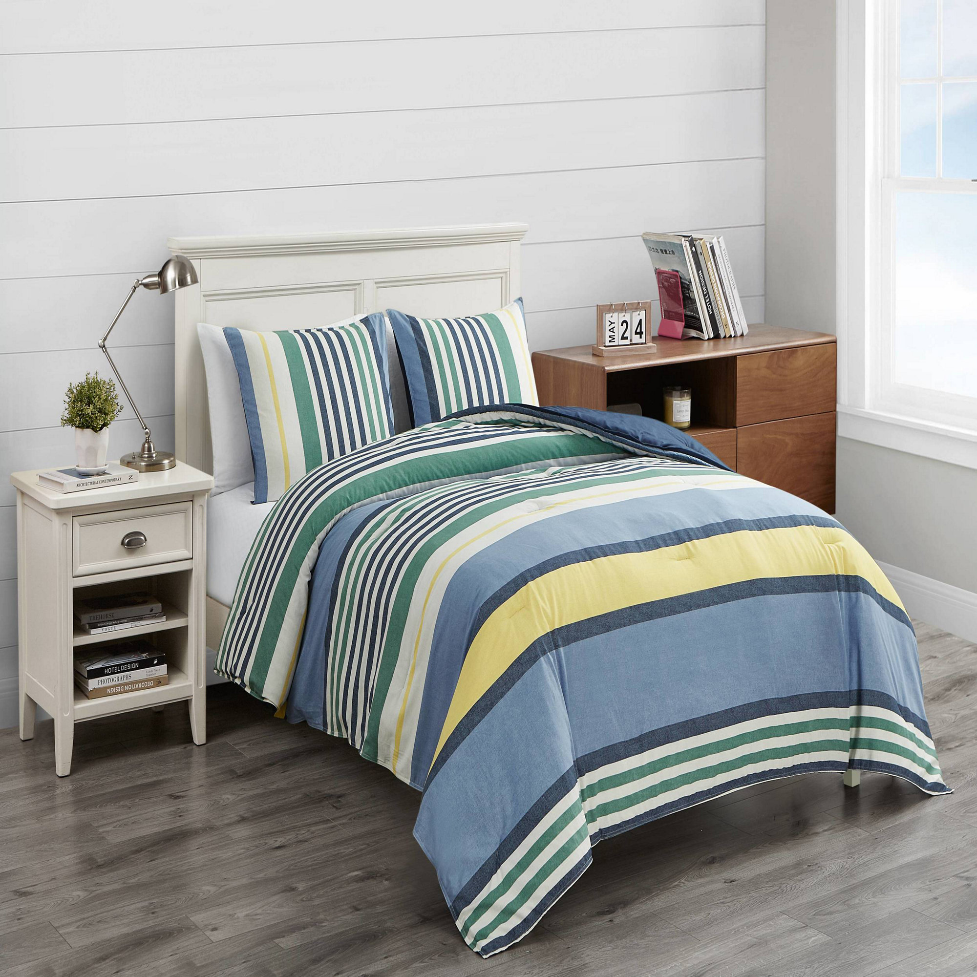 Nautica 209770 Dover Cotton Comforter Set Kingblue King Nautica Dover Comforter Set