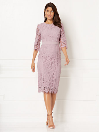 Pink Lace Sheath Dress