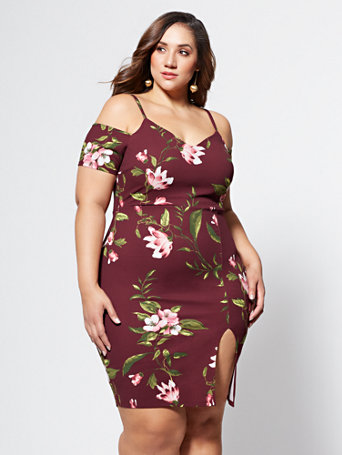 Plus Size Lulu Floral Slit Dress | Fashion To Figure | FTF