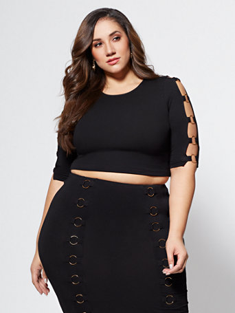 Plus Size Roxy Ring Detail Top | Fashion To Figure | FTF