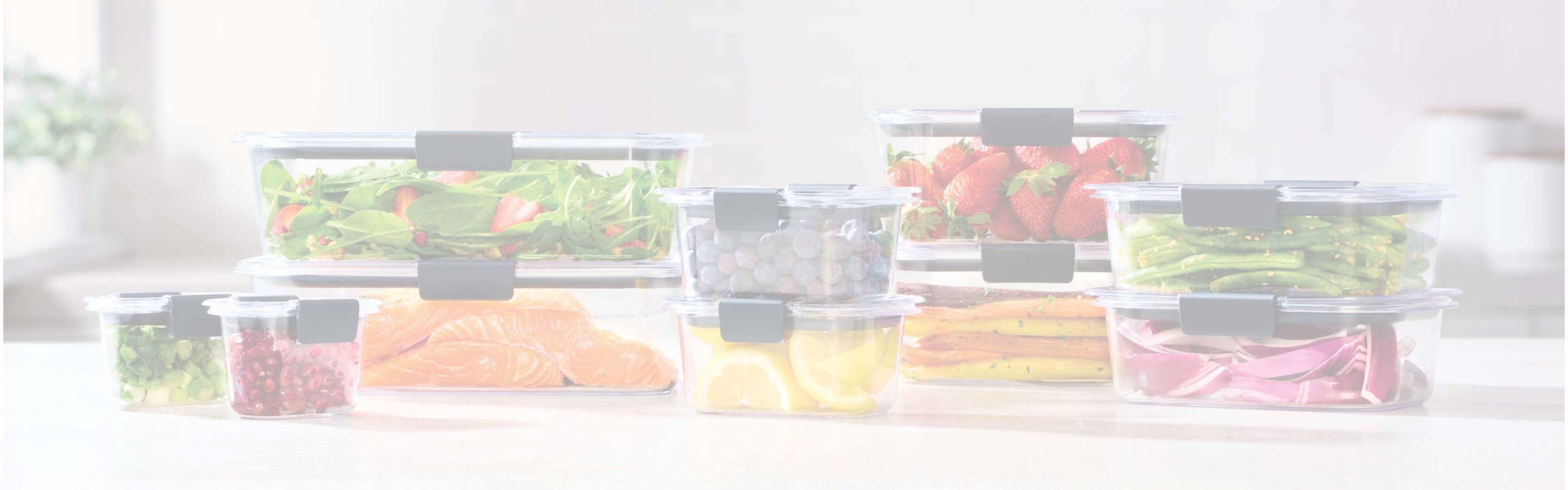 assorted food storage containers with latches