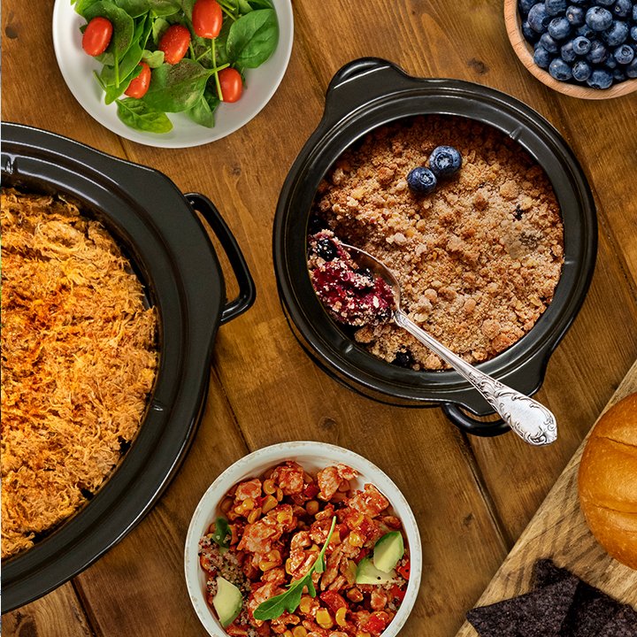 food in cookware and on plating