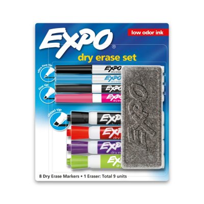 Expo® Dry Erase Marker Starter Set Chisel, Fine & Ultra-Fine Tip with Eraser