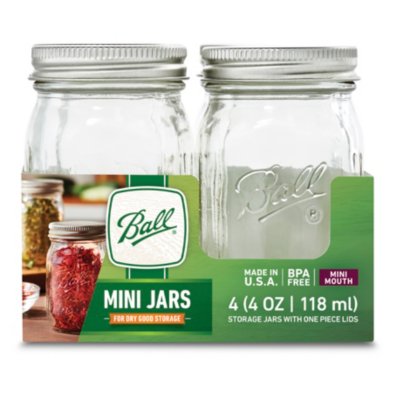 Mini Storage Jar with Lids, 4 oz., 4-Pack