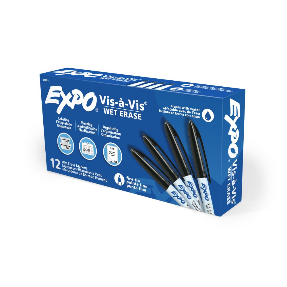 Expo Vis-à-Vis Wet-Erase Markers - Fine Marker Point - Multi - 4 / Pack -  One Point Inc.