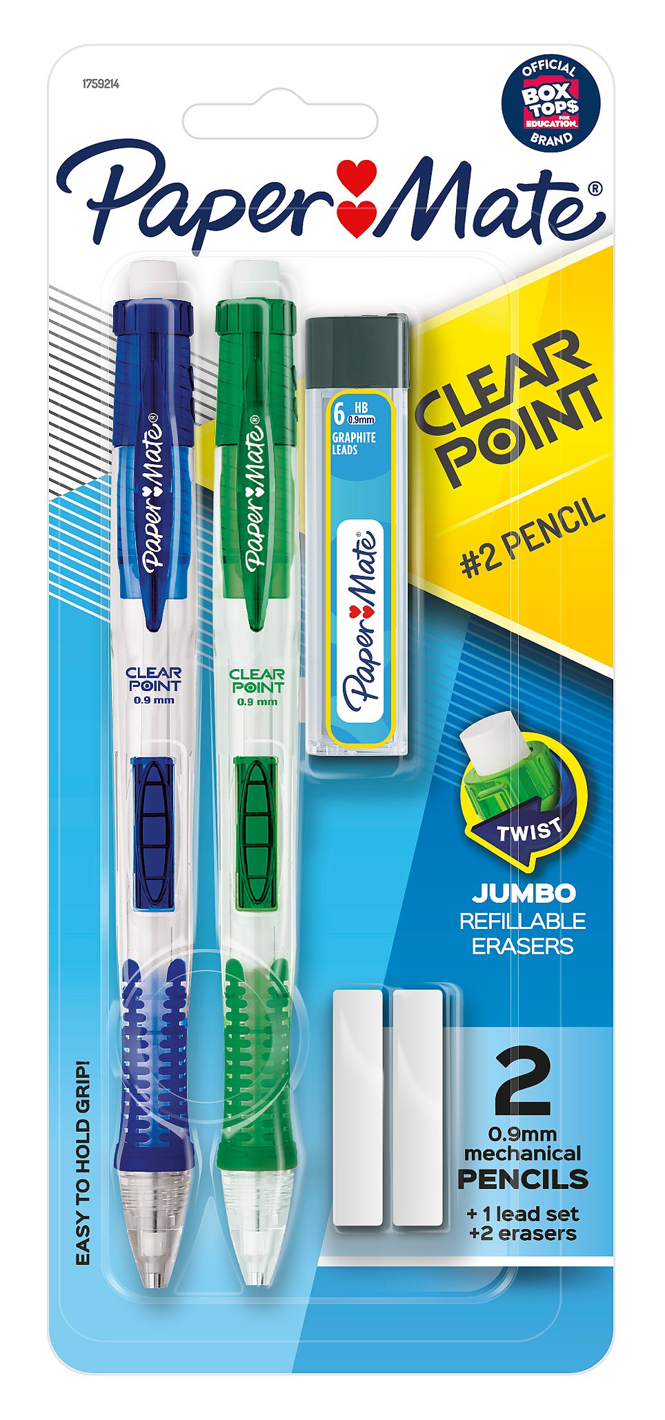 Clear Point Mechanical Pencil, 0.7 mm, HB (#2), Black Lead, Blue