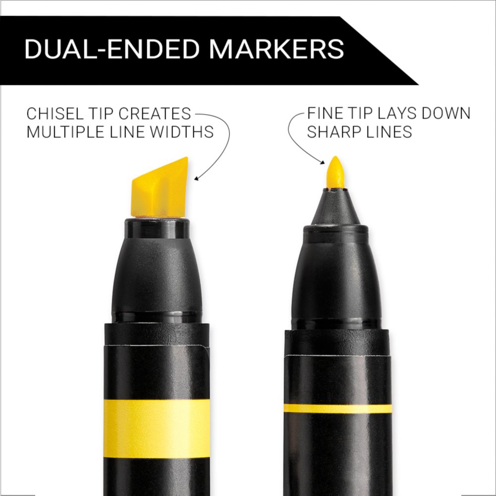 Classic Dual-Color Chisel Tip Markers
