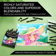 richly saturated colors and superior blendability through advanced ink formulation  creates professional quality colors art markers image number 3