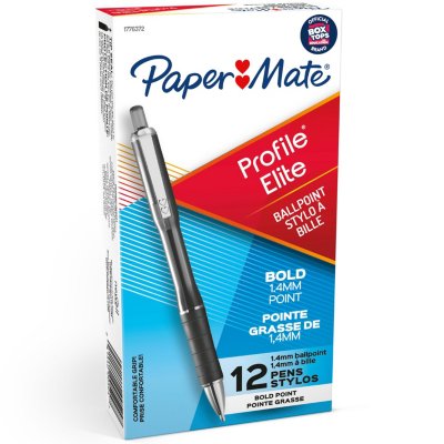 Paper Mate Profile Elite Retractable Ballpoint Pens, Bold Point (1.4mm)