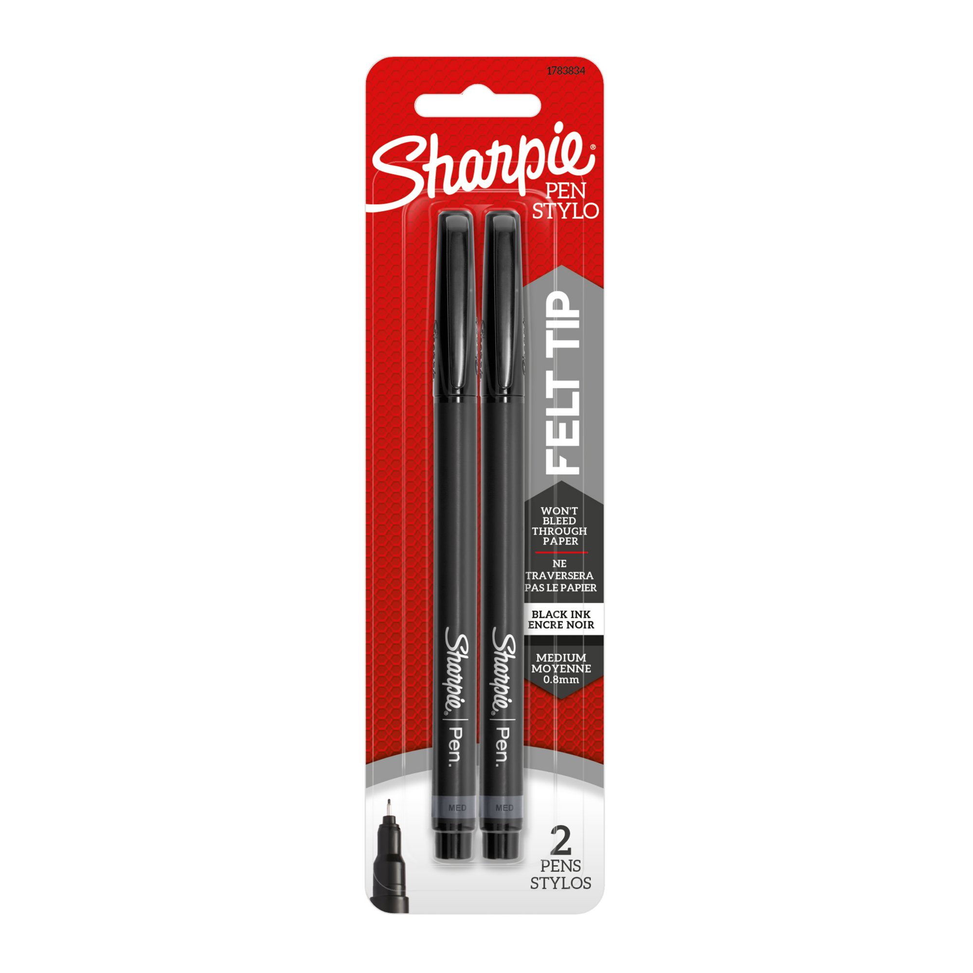 SHARPIE Pens, Fine Point (0.8mm), Assorted Colors, 5 Count