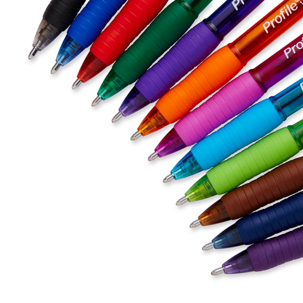 Paper Mate Profile Retractable Ballpoint Pens Bold Point 1.4 mm Assorted  Translucent Barrel Assorted Ink Colors Pack Of 8 - Office Depot