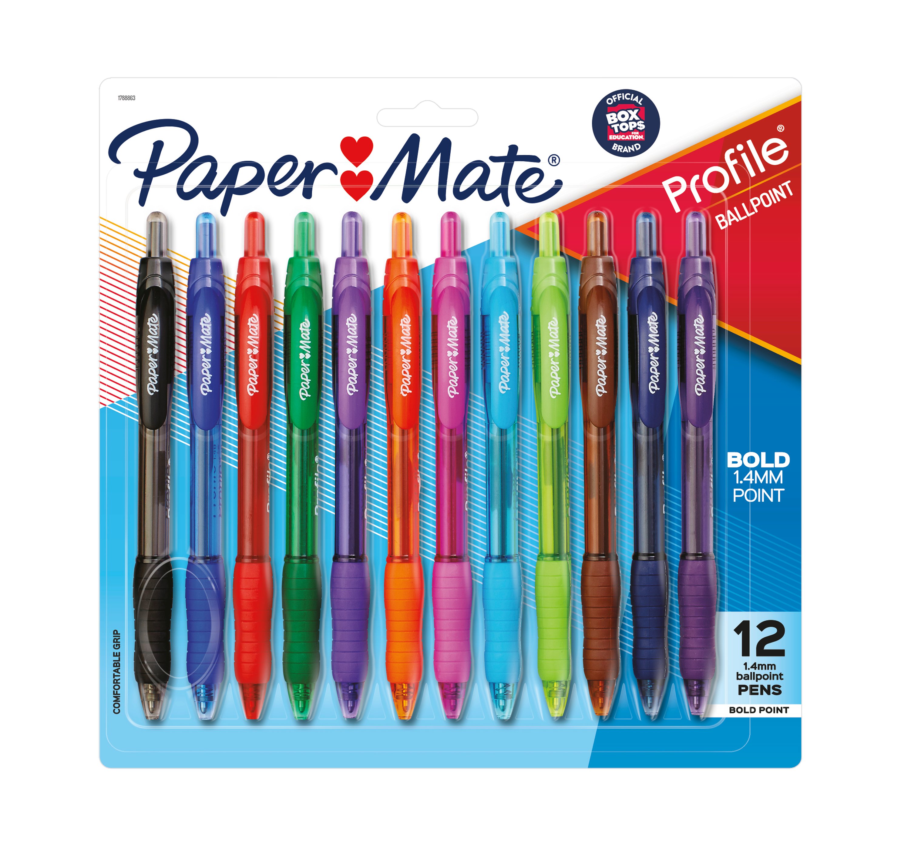 Paper Mate Profile Retractable Ballpoint Pens, Bold Point (1.4mm)