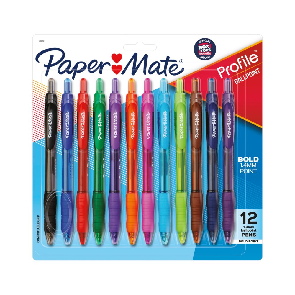 Paper Mate Profile Retractable Ballpoint Pens, Bold Point (1.4mm)