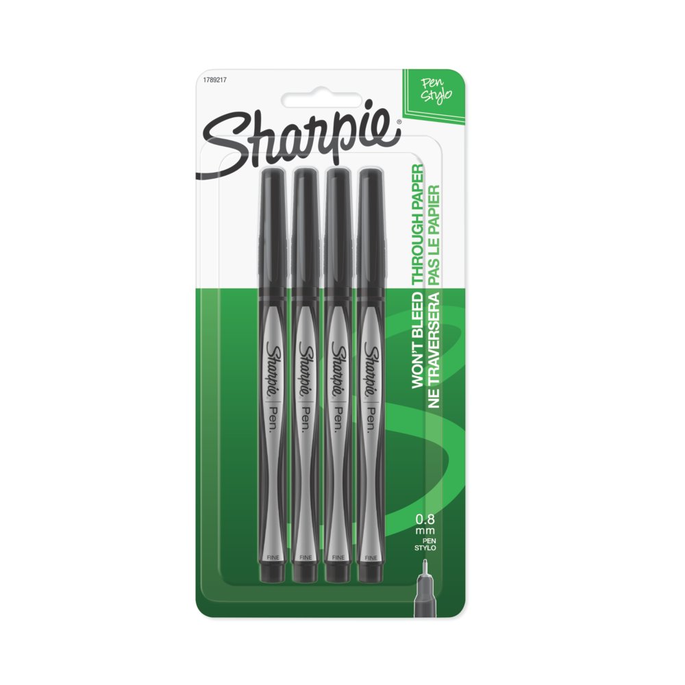 SHARPIE Felt Tip Pens, Fine Point, Black, 2 Count