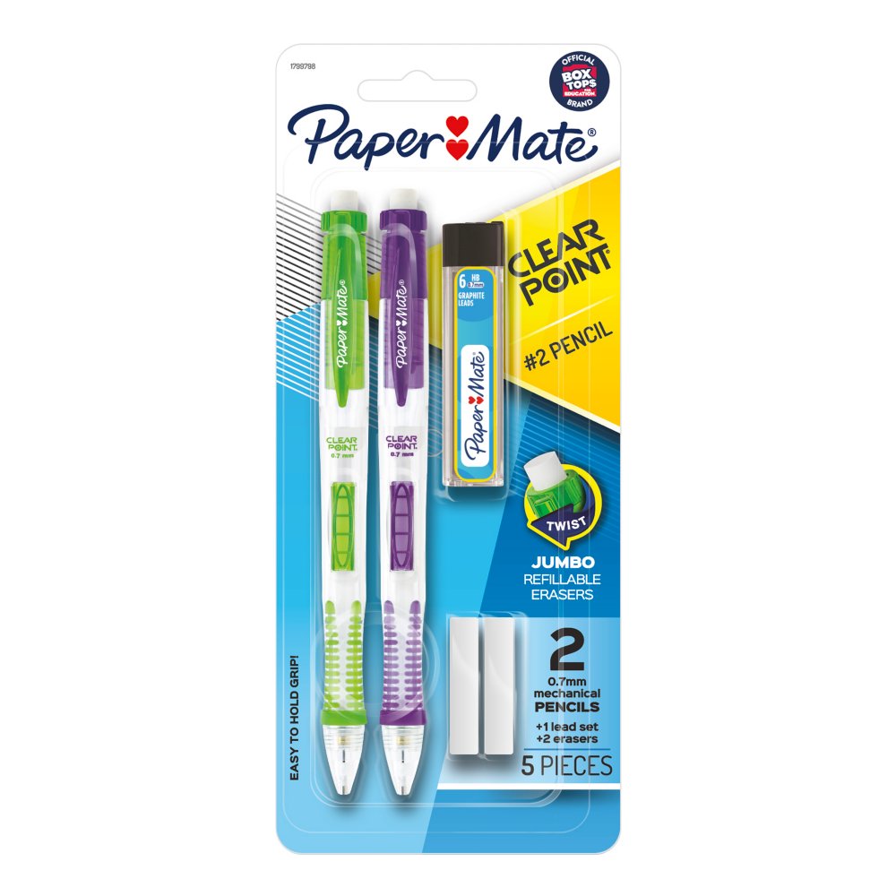 Paper Mate Clearpoint Mechanical Pencil Sets, 0.7mm, HB 2 lead Papermate