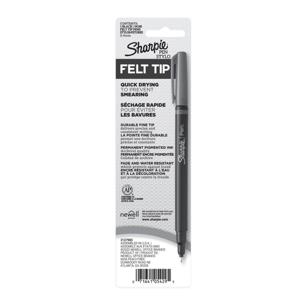  SHARPIE Felt Tip Pens, Fine Point (0.4mm), Black, 12 Count :  Permanent Markers : Office Products