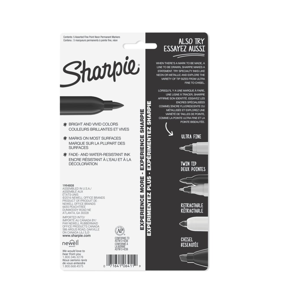 Sharpie Neon Fine Point Permanent Marker