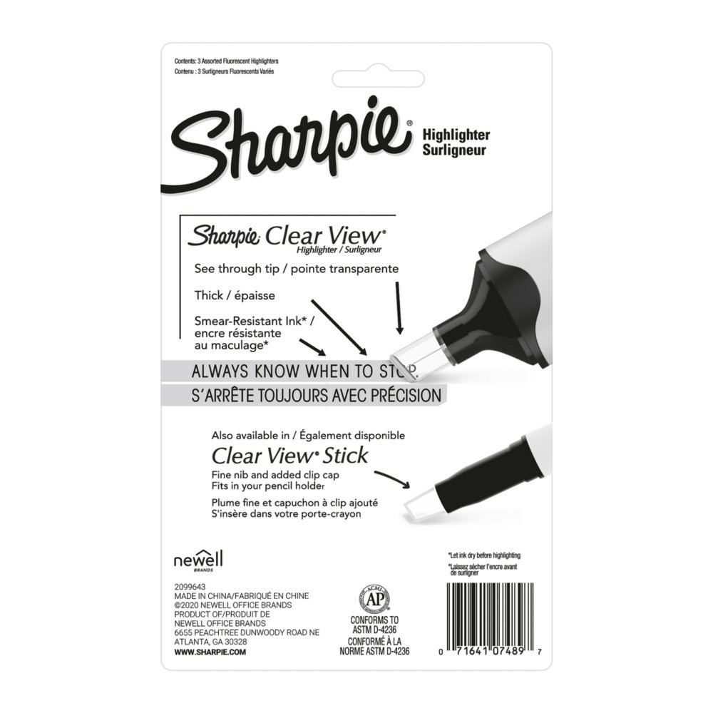  SHARPIE Clear View Highlighters with See-Through Chisel Tip -  12 Stick and 12 Tank Highlighters : Office Products