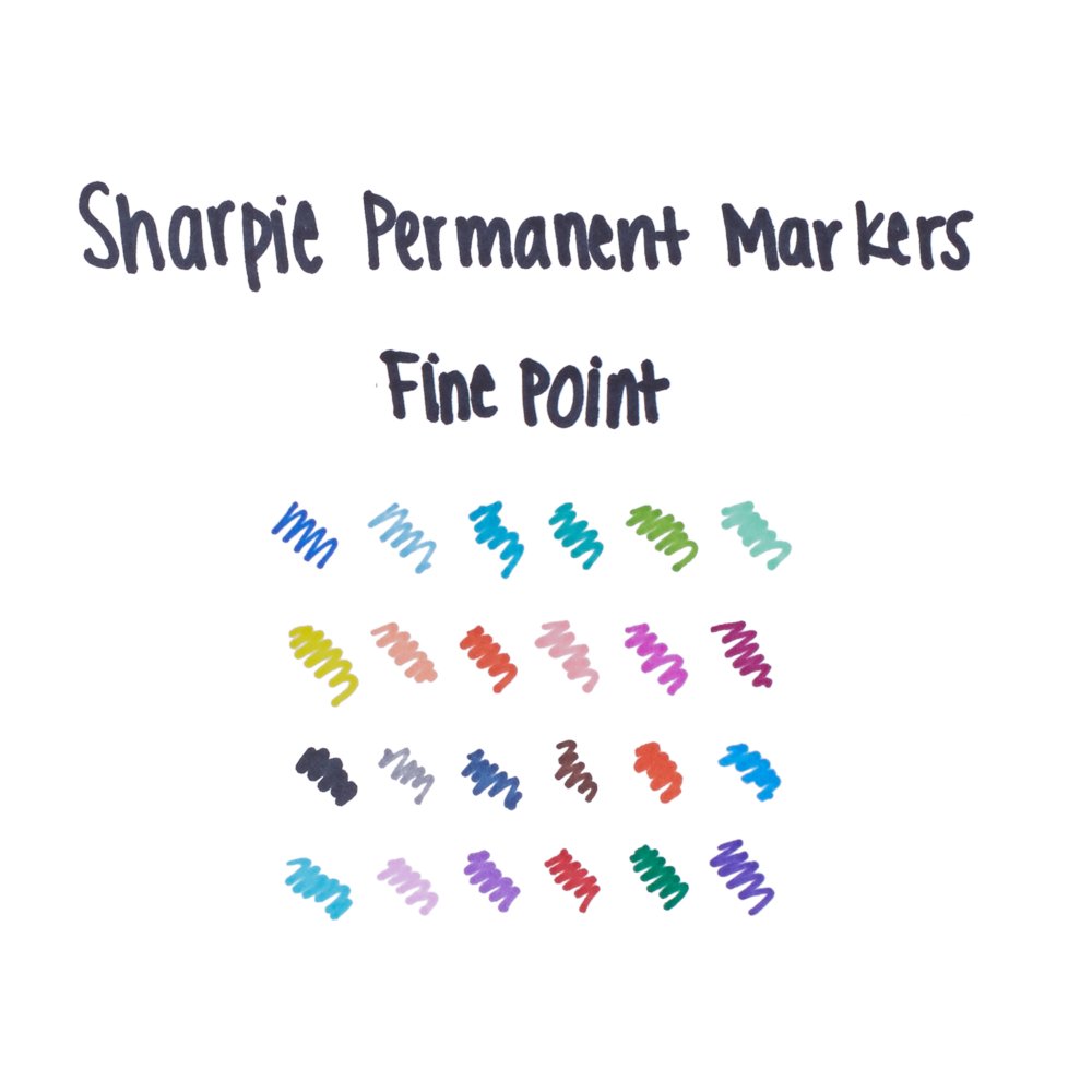 Sharpie 24 Count Permanent Markers, Fine Point, Electro Pop
