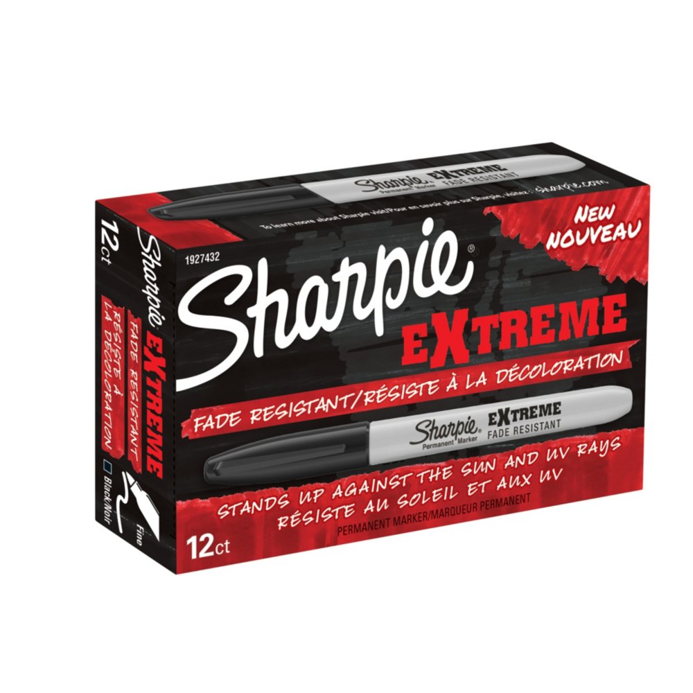 Sharpie® Fine Point Permanent Markers, Gray Barrel, Black Ink, Pack Of 12
