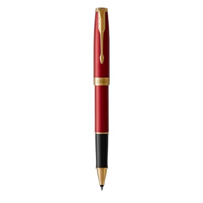 Pióro kulkowe Parker Sonnet | Red Lacquer ze złotymi wykończeniami | Stalówka typu F z czarnym atramentem | Opakowanie prezentowe