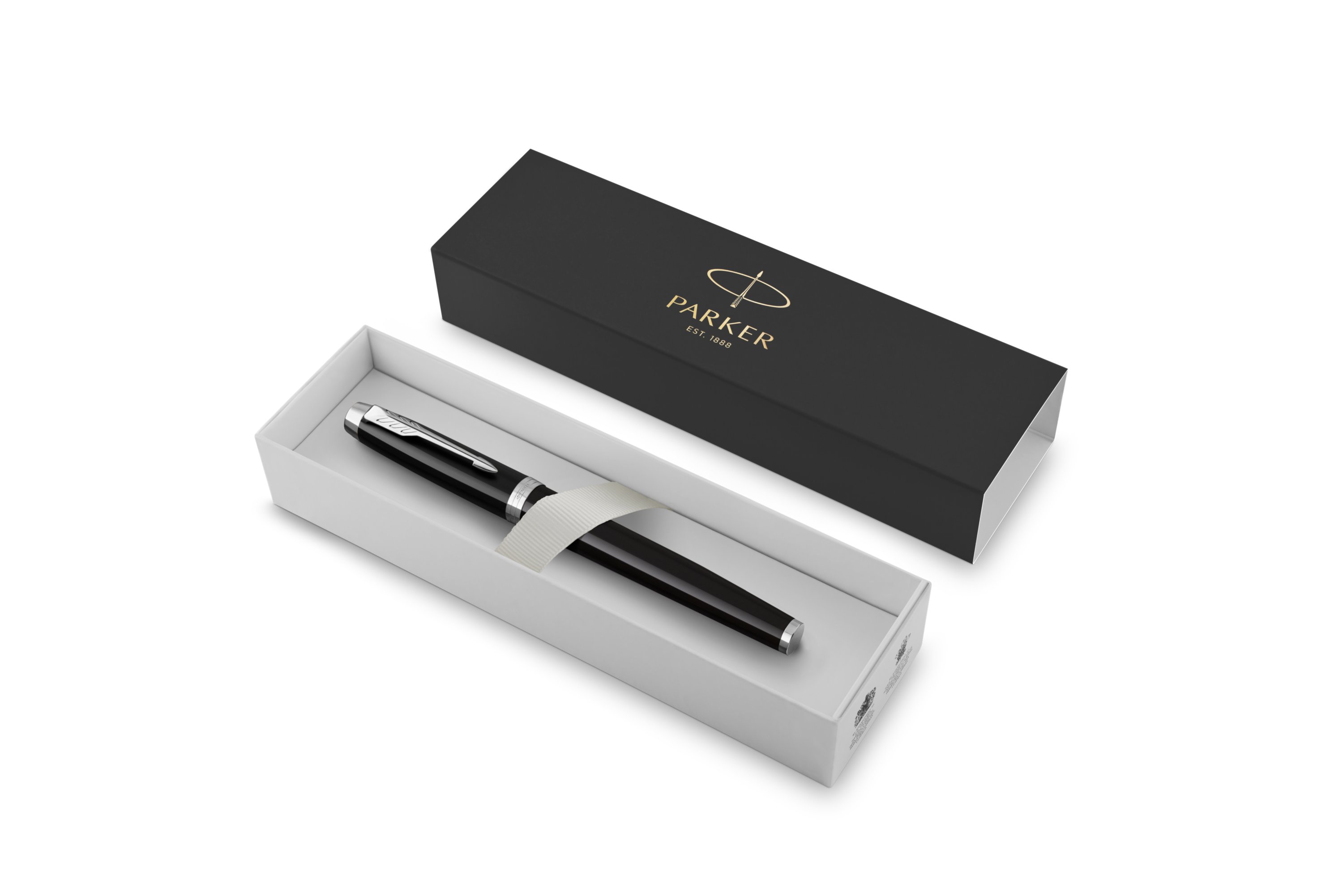 PARKER IM Rollerball Pen, White Lacquer with Fine Point Black Ink Refill  (1931674), White and Chrome