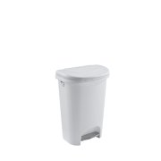 rubber maid step on waste basket in white image number 1