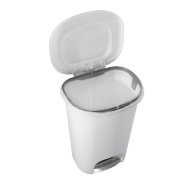 rubbermaid 13 gallon step-on trash can with liner lock lid open top view image number 4