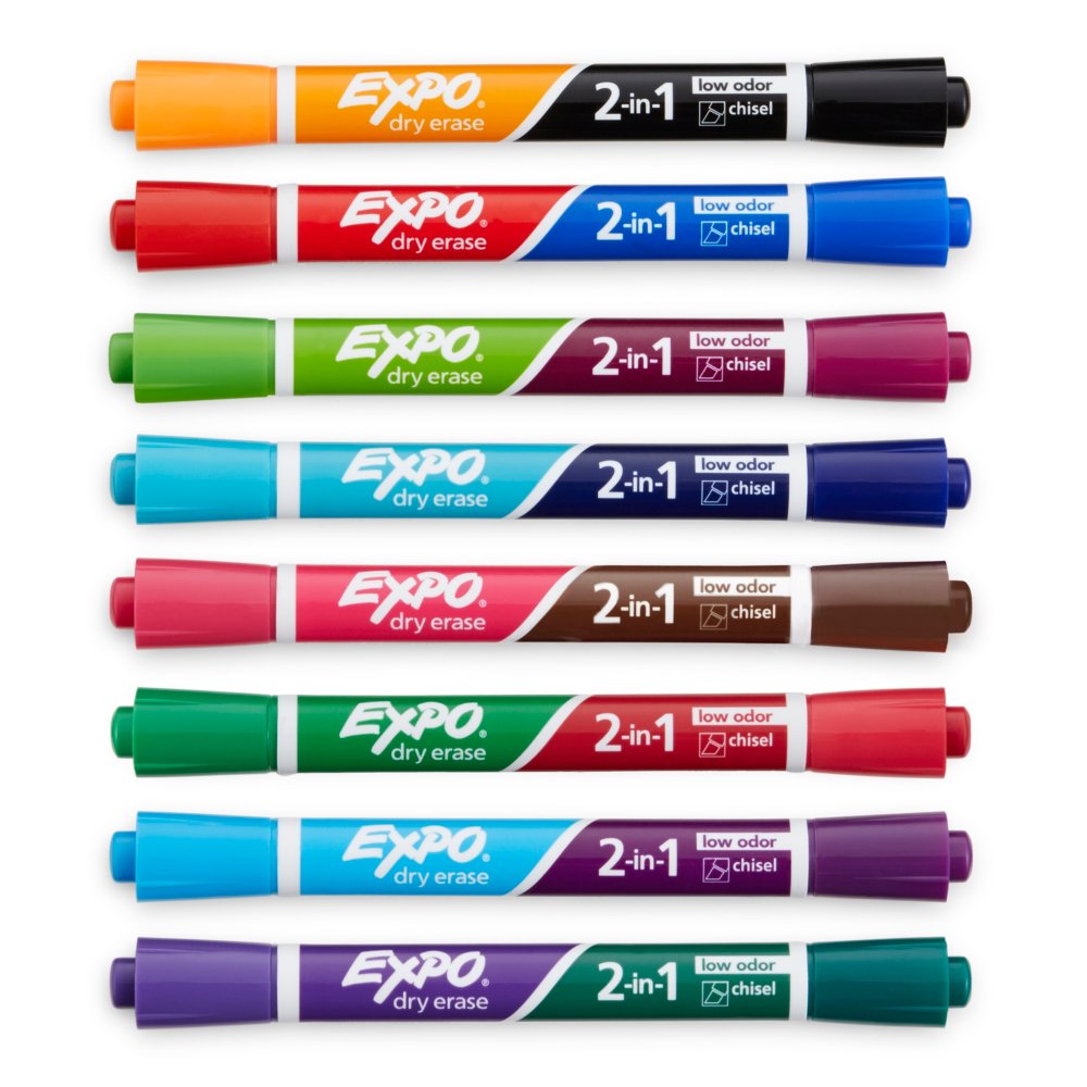 2mm DRY Erase Markers, Full Color Set, Best for Repositionable Dry