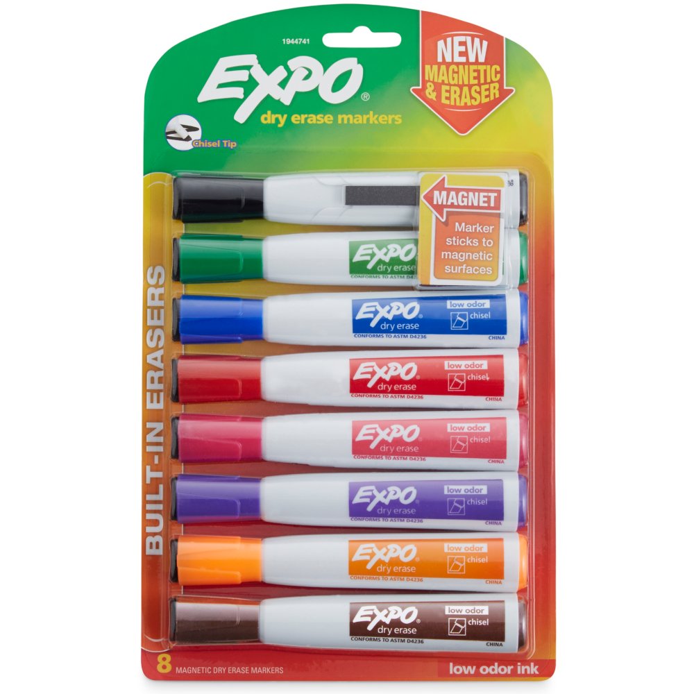 Dry Erase Markers With Built in Erasers 10-Pack