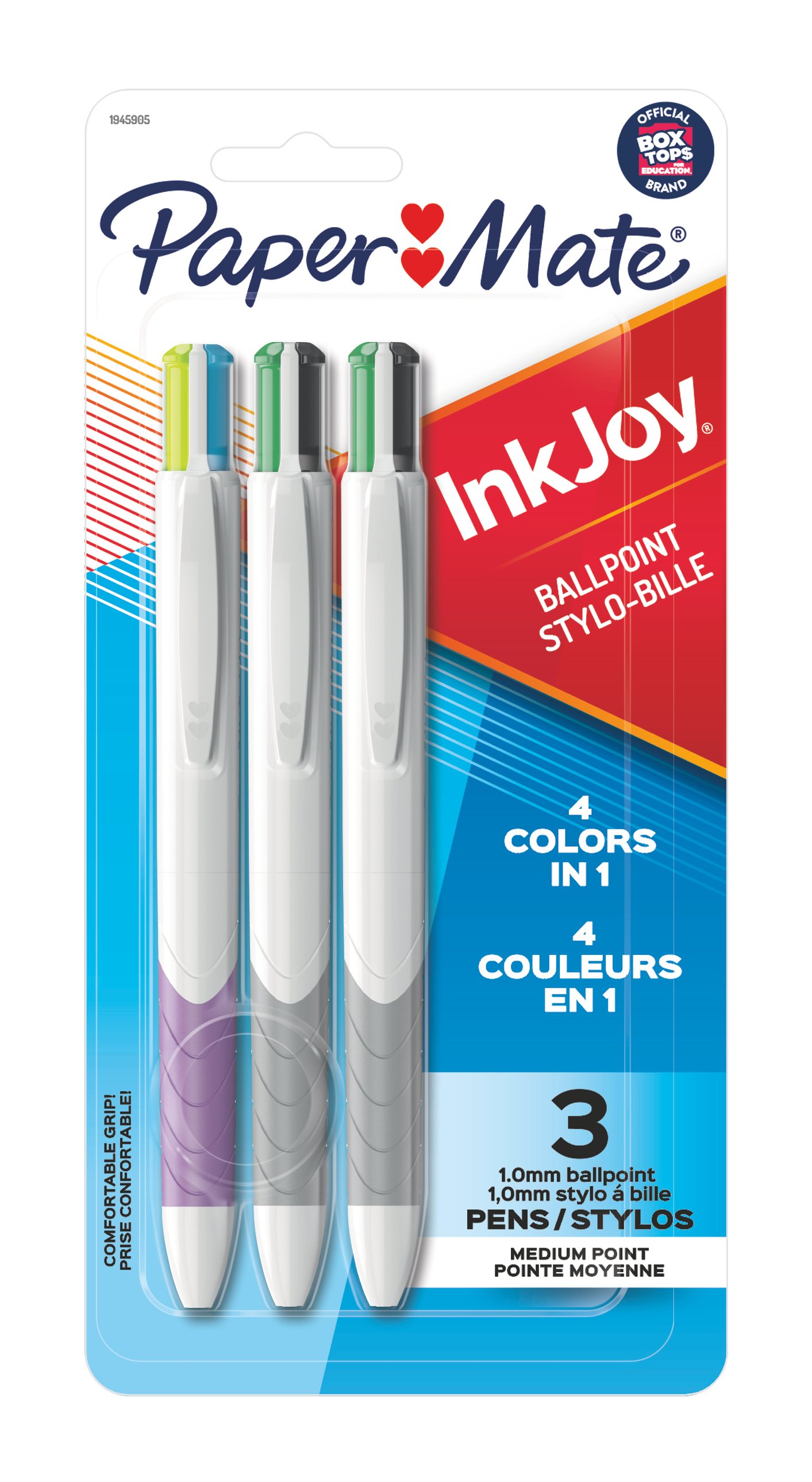 Paper Mate InkJoy 100 Ballpoint Retractable Pens, 1.0 mm, Assorted