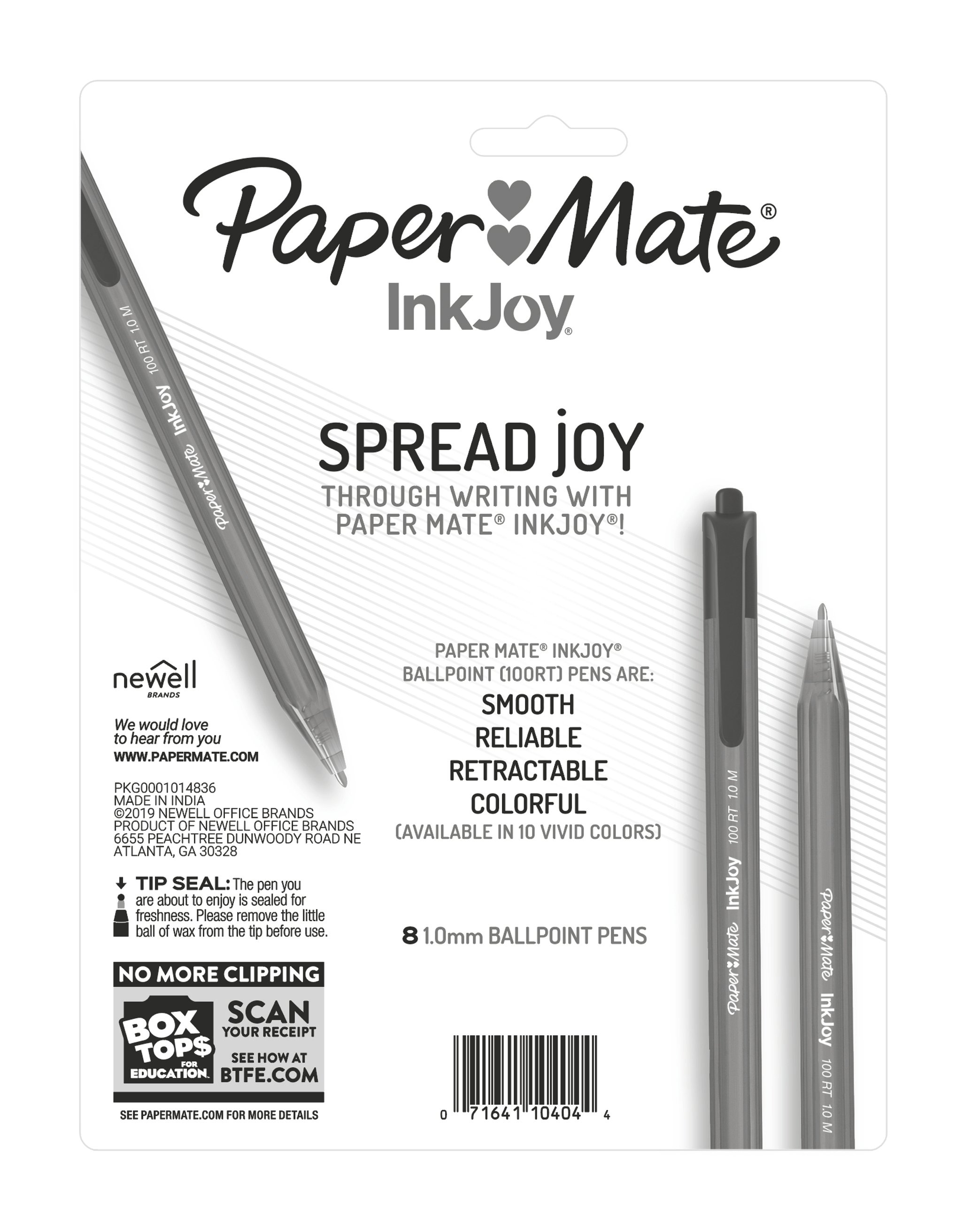 PAPERMATE Inkjoy 100 Capped Ballpoint Pen - Medium - Blue (Blister of 4) -  NEW