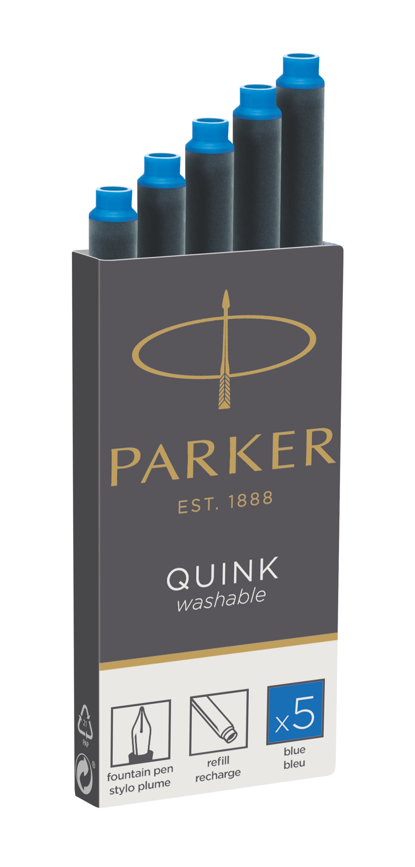 Parker flacon d'encre bleue effaçable pour stylo plume