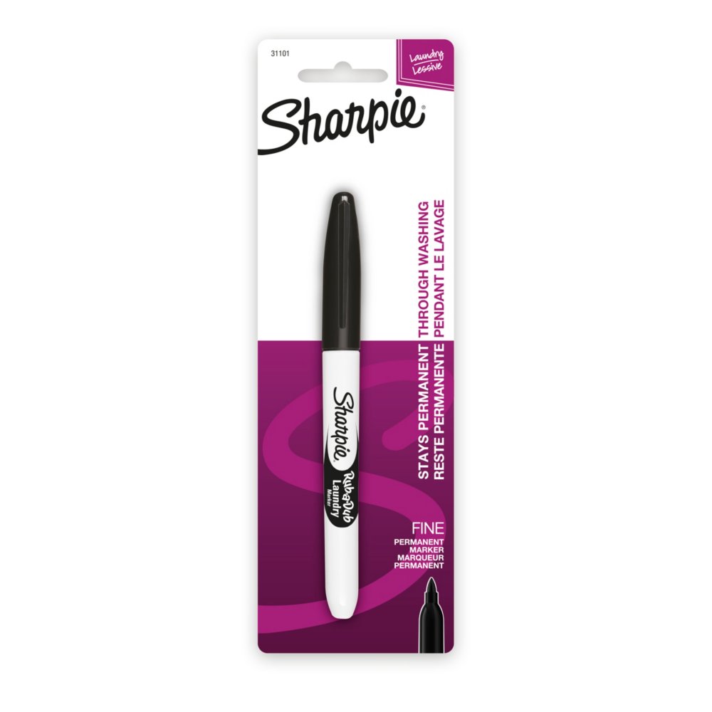 Laundry Marker Pen RubaDub Rub-a-Dub Sharpie - Fine Point, permanent, black  - quantity: 1 Pen