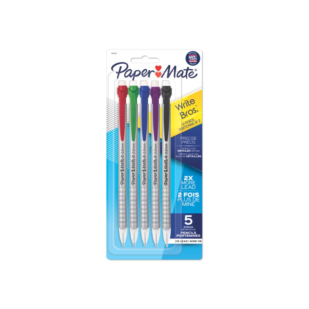 12 Count HB #2 0.5mm Assorted Colors Comfort Mate Ultra Mechanical Pencils 