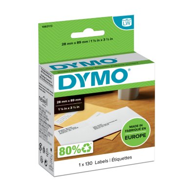 DYMO® LabelWriter standard-adressetiketter 28 x 89 mm, vita, 1 x 130 st