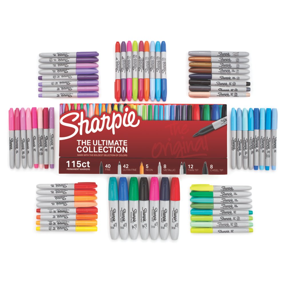 Sharpie Permanent Markers, Fine/Ultra-Fine Tips, Assorted, 38/Pack (2160220)