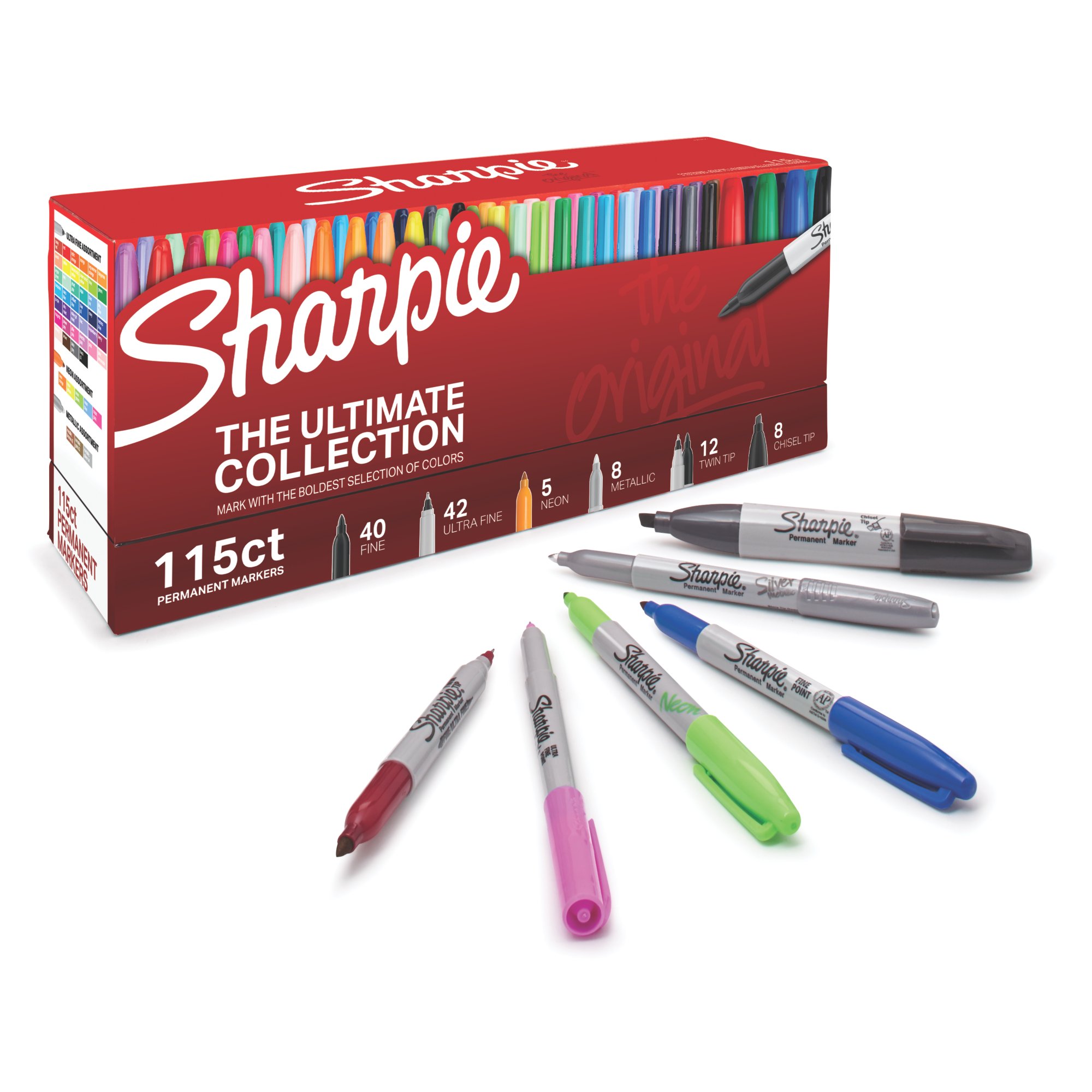 SHARPIE Permanent Markers, Fine and Ultra-Fine Tips, 45 Count, Ultimate  Color Collection & Permanent Markers, Portrait Colors, Fine Point,  Assorted