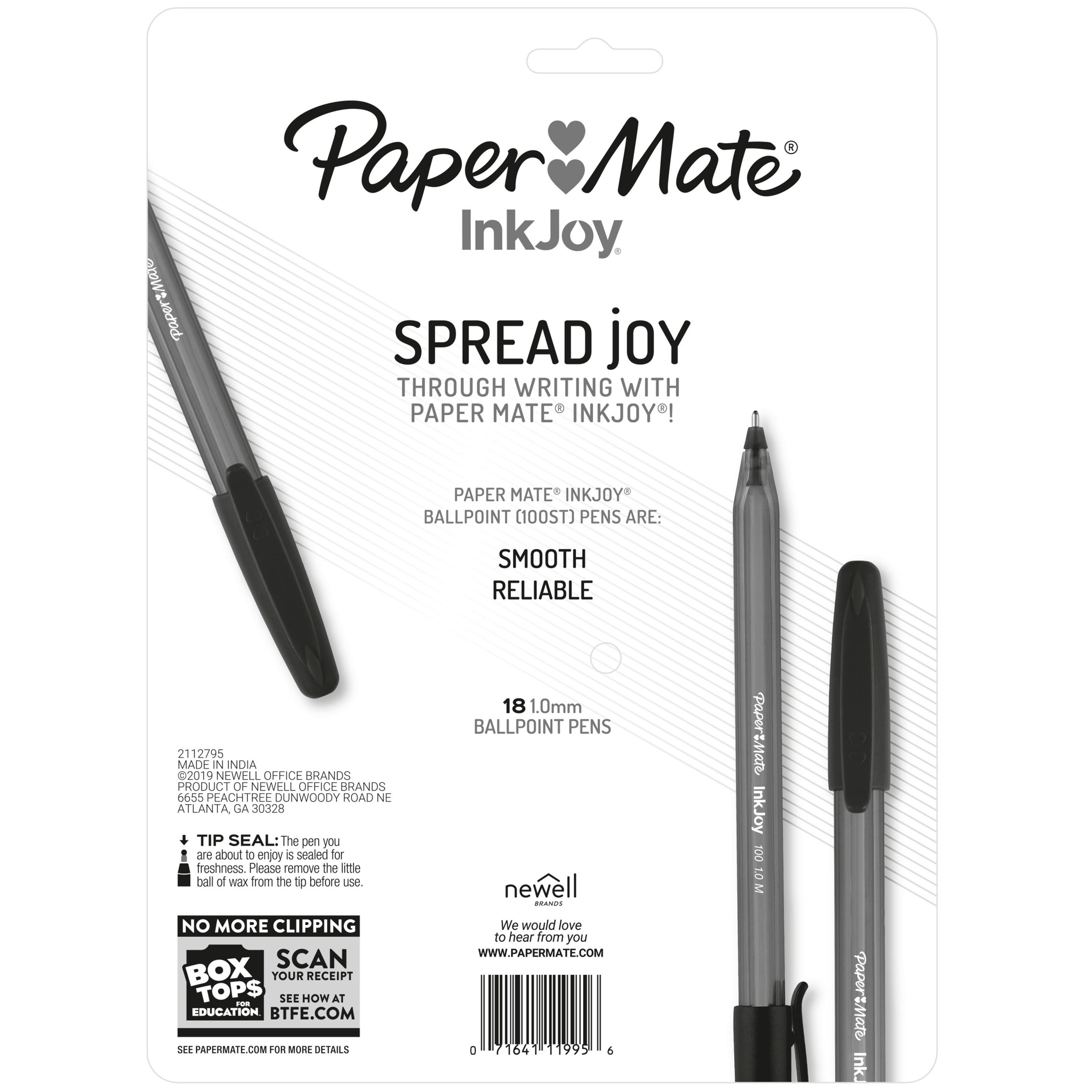 Papermate Inkjoy 100 Capped Ballpoint Pen - Medium - Black