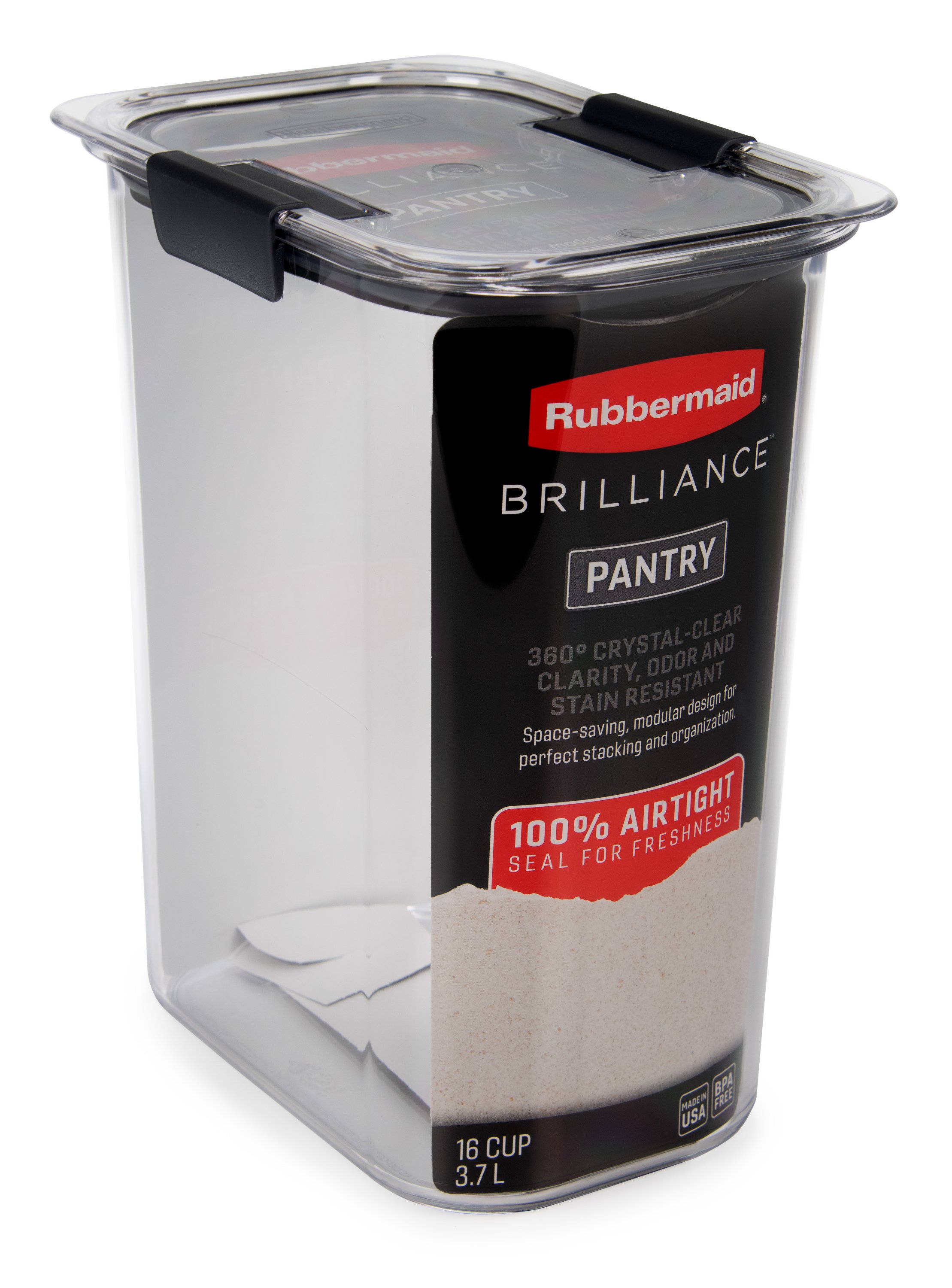 Rubbermaid Brilliance - Recipientes para almacenar alimentos con tapas;  almacena almuerzo, preparaciones y sobras, aptos para lavavajillas, diseño