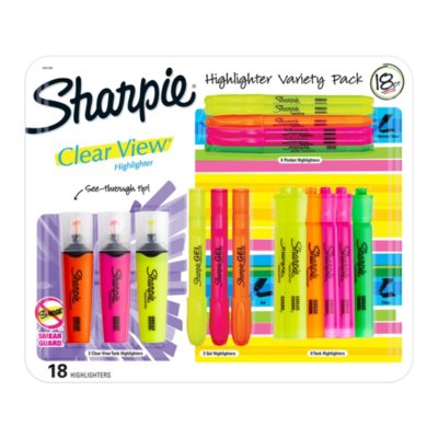 Sharpie Clear View Stick Highlighters, Mixed Tip