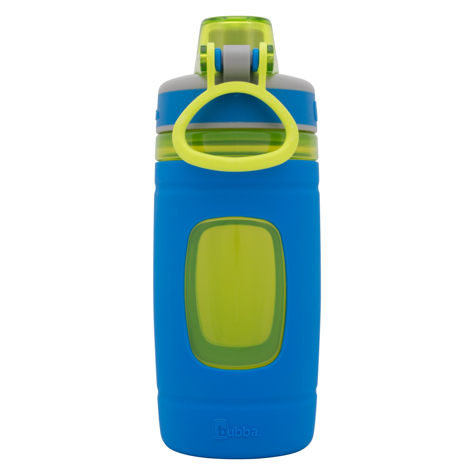 Bubba Flo Kids' Plastic Water Bottle with Pour Spout Lid, Green, 473-mL