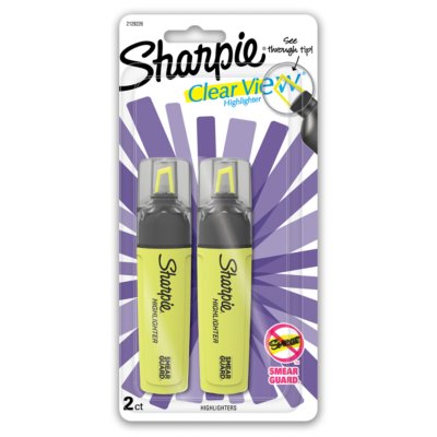 Sharpie Clear View Tank Highlighters, See-Through Chisel Tip
