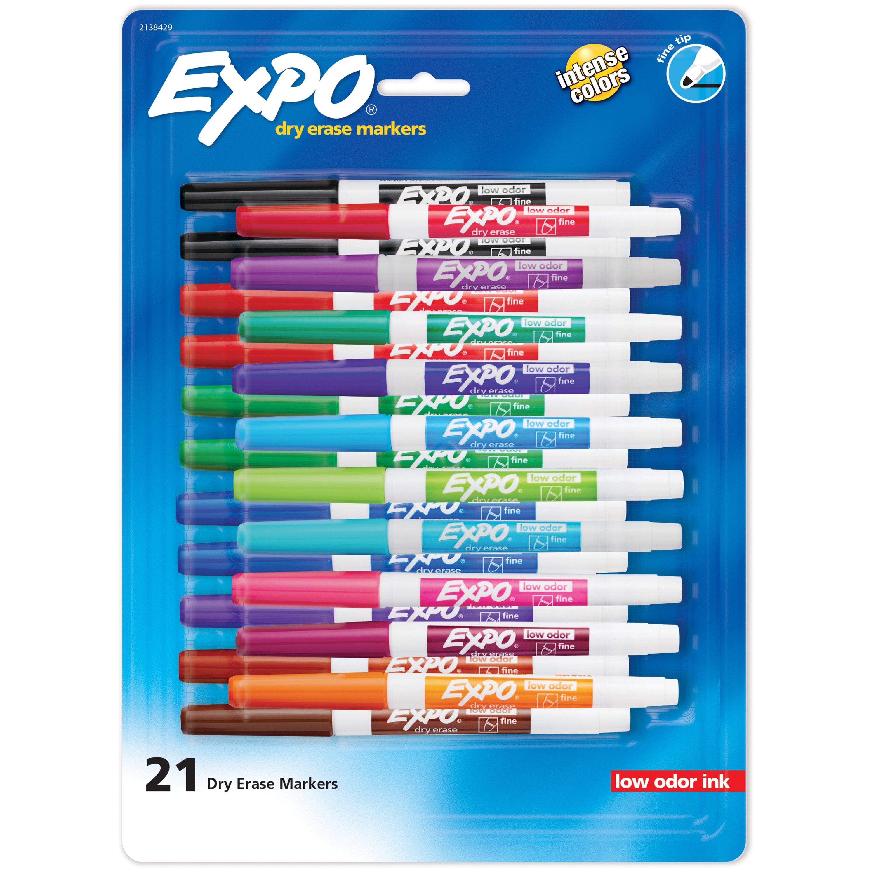 Expo Low Odor Ultra Fine Tip Dry Erase Markers, Assorted Colors - 8 count