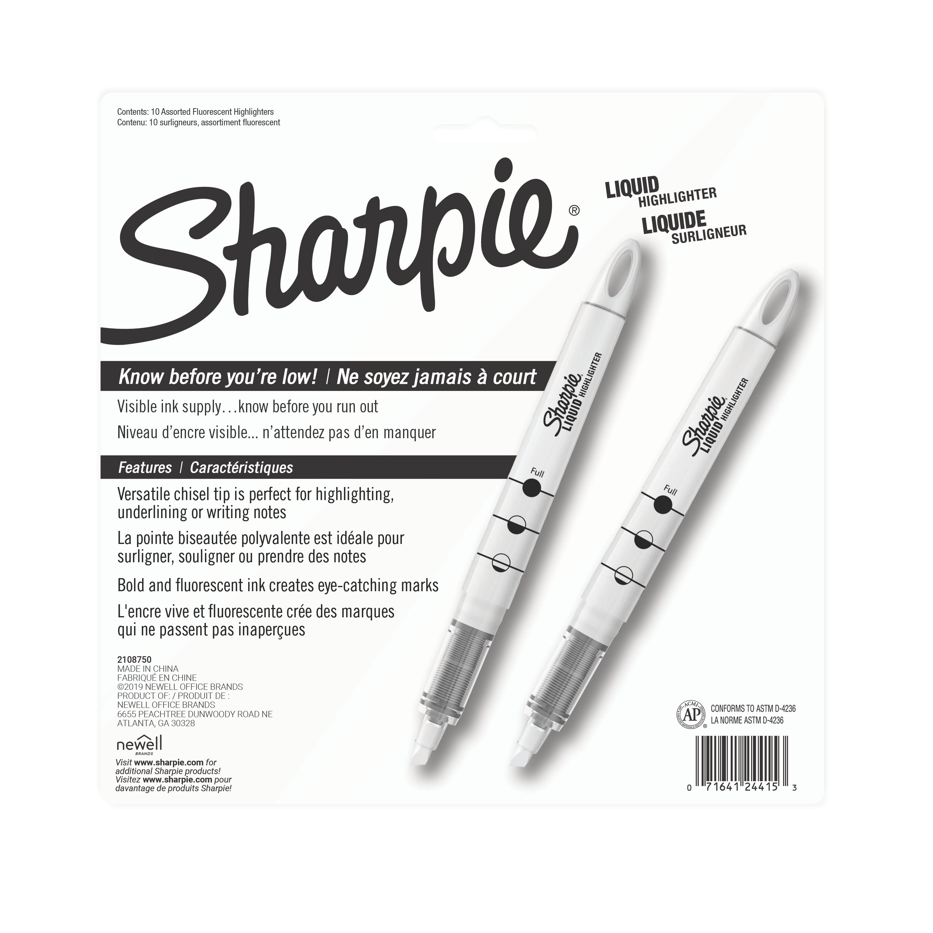 Sharpie Gel Highlighters, Assorted Colors, 3 Count