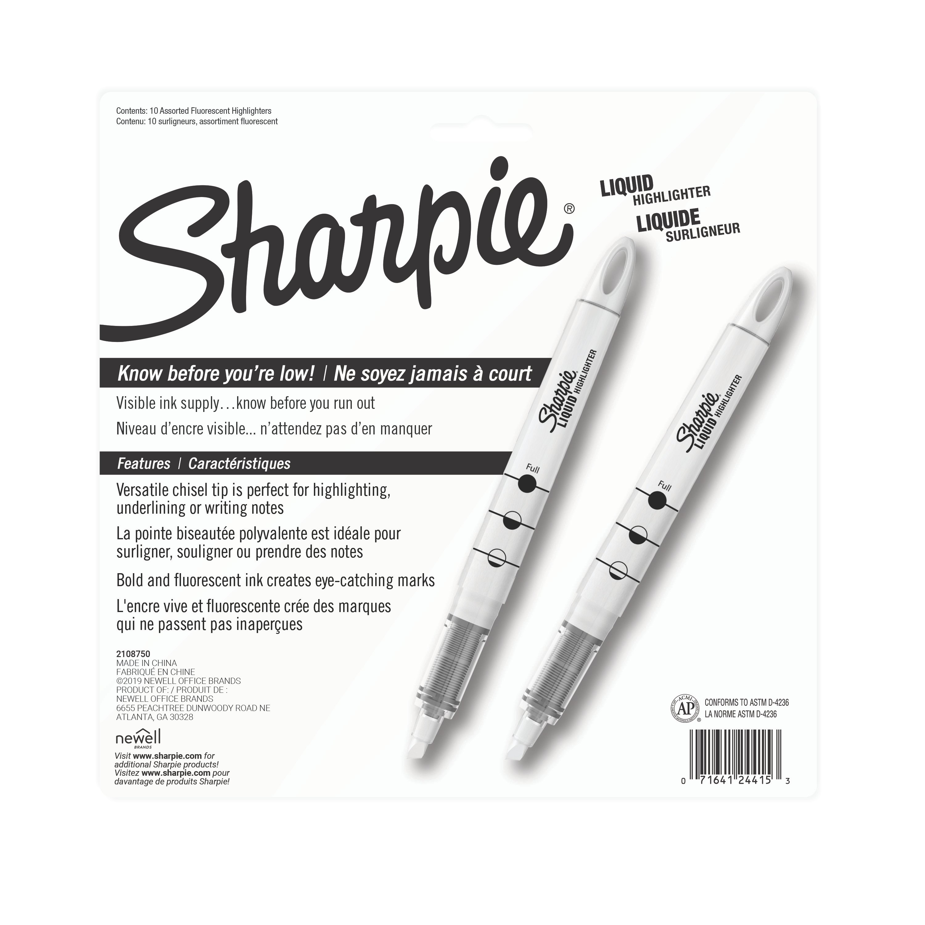 Sharpie Liquid Highlighters, Chisel Tip | Sharpie