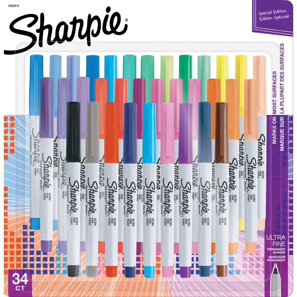 Sharpie Permanent Marker, Ultra Fine Point, Blue - 12 ultra fine point markers