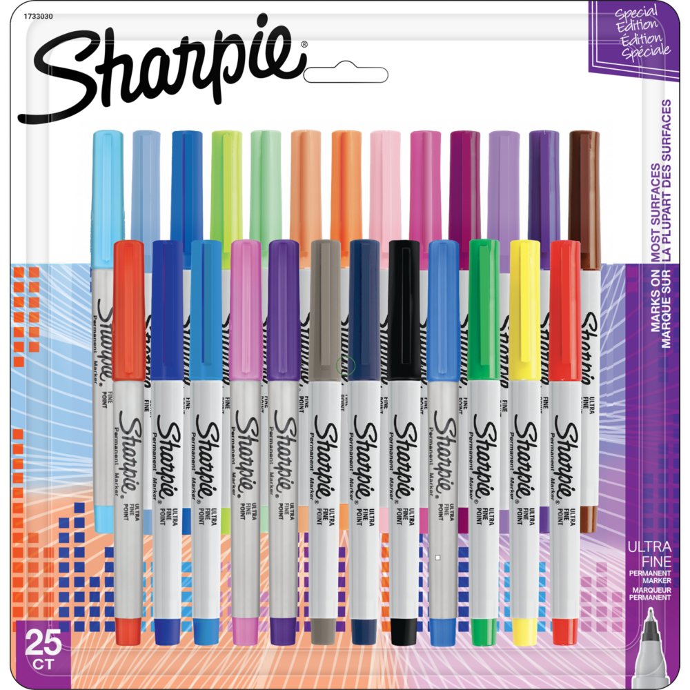 Sharpie Permanent Markers, Electro Pop, Ultra Fine Point