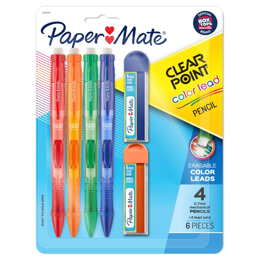 Paper Mate Clearpoint Color Lead and Eraser Mechanical Pencil Refills