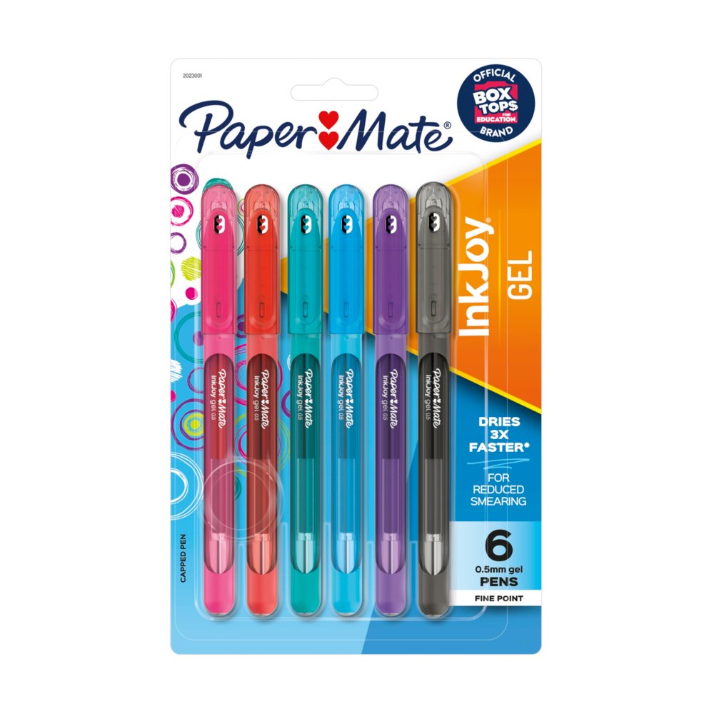 Leraar op school Kast schors Paper Mate InkJoy Gel Pens, Capped, Fine Point (0.5mm) | Papermate